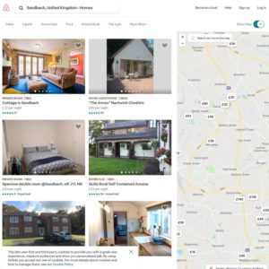 AirBnB holiday home rentals