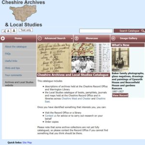 Cheshire Archives Catalogue