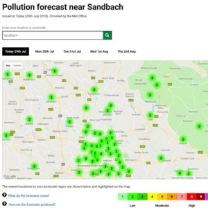 Defra Air Pollution Forecast