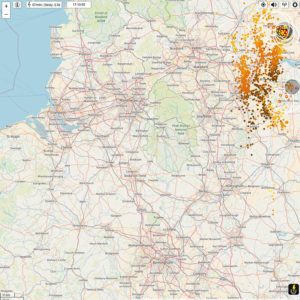 Lightning maps live radar: Sandbach