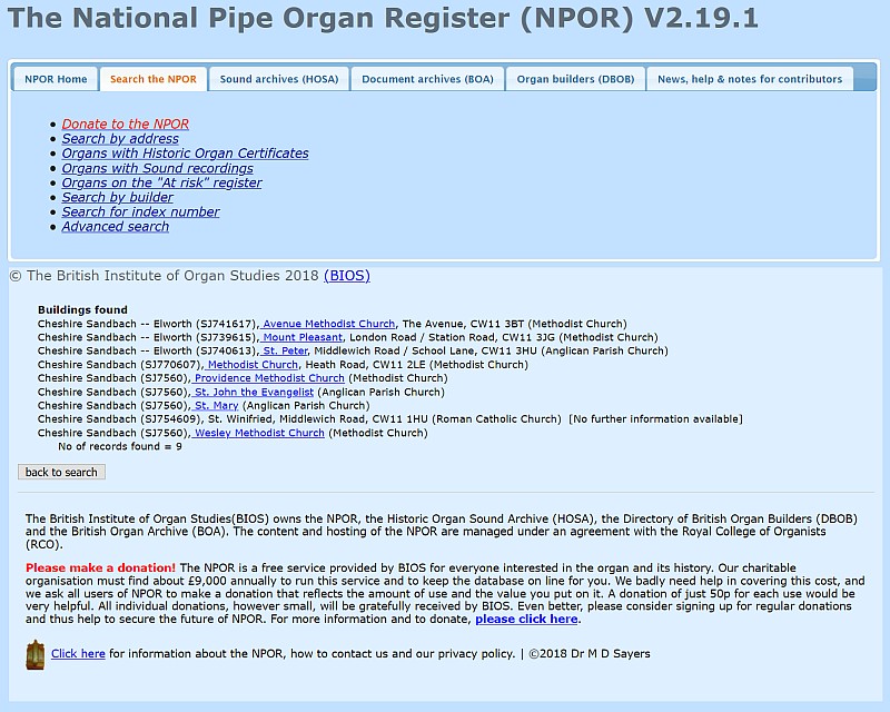 National Pipe Organ Register