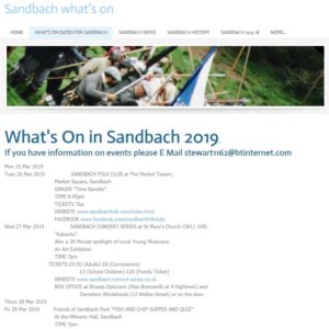 What's On in Sandbach